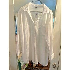 NWT Aerie Flowy Tunic Button Cover Up Shirt In White Size Small